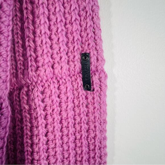 Coach Pink Purple Chunky Knit Wool Blend Infinity Scarf - Picture 6 of 7